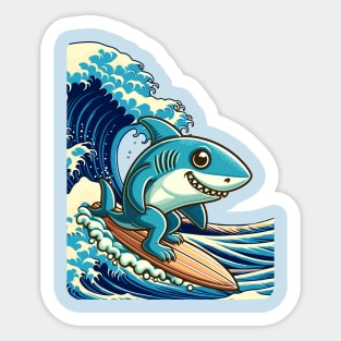 shark surfer Sticker